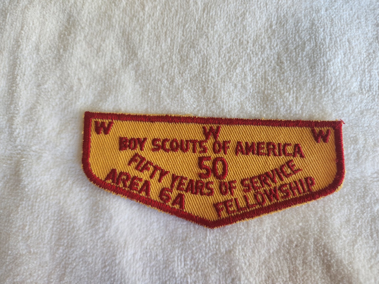 Order of the Arrow Vintage 1960 Area 6a Conclave Fellowship Flap OA / BSA