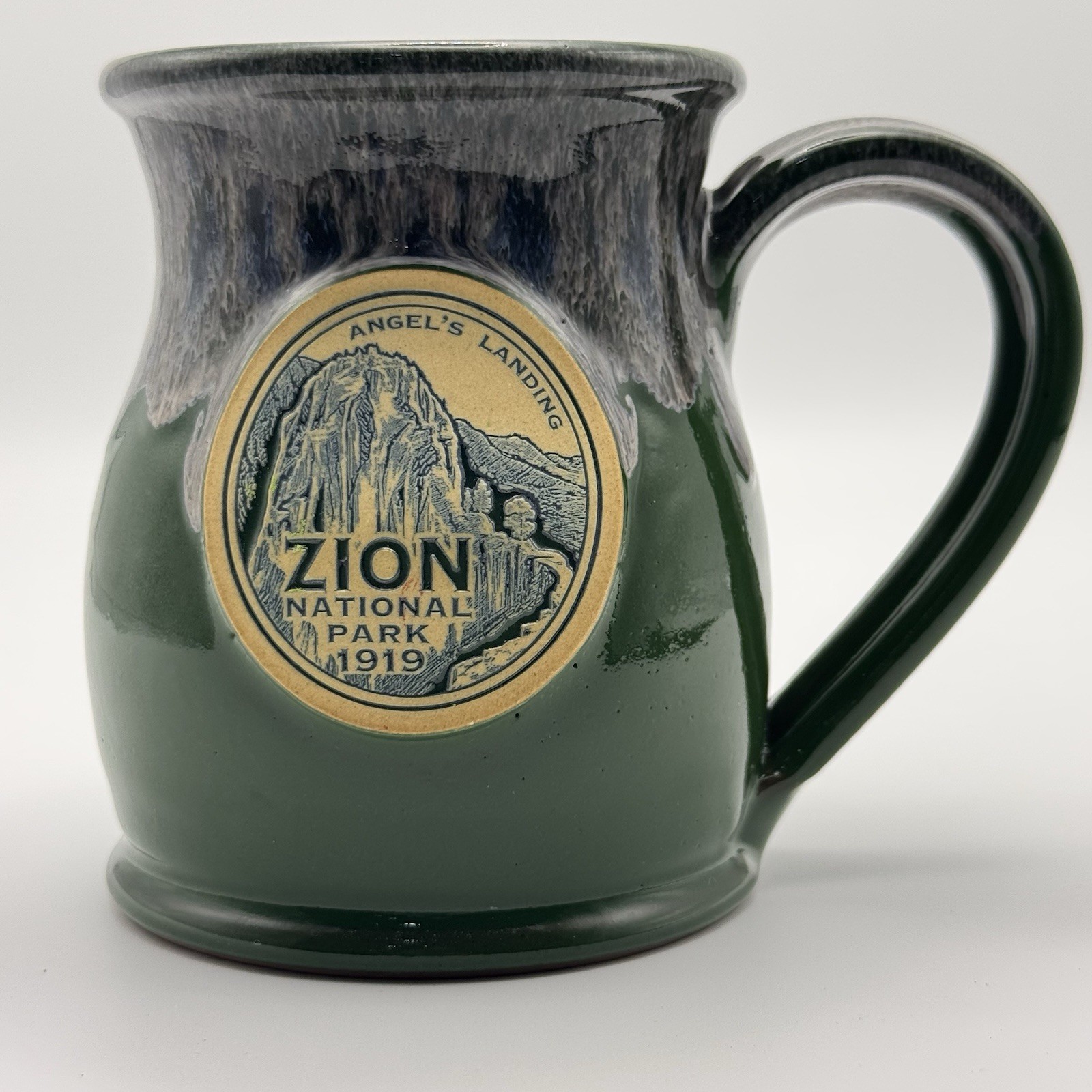 Deneen Pottery Hand Thrown Mug Zion National Park Angel’s Landing Drip Glaze