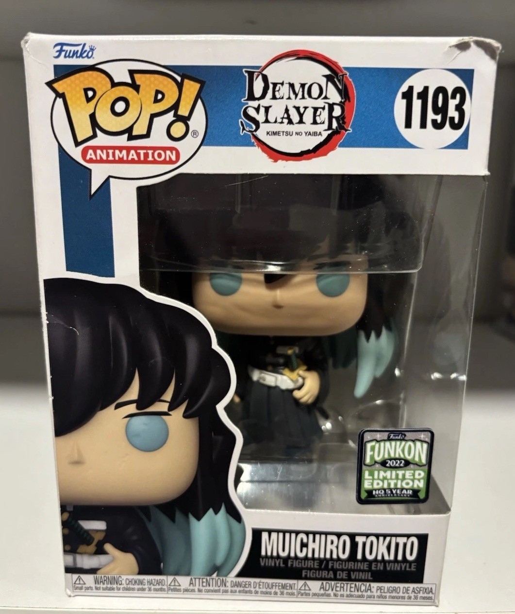 Funko Pop Demon Slayer Muichiro Tokito #1193 2022 FunKon Exclusive Damaged Box