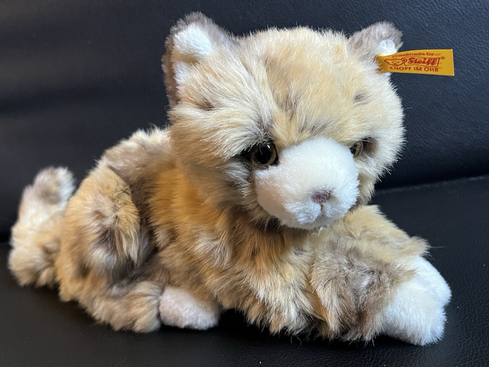 NEW Steiff Cat Lucy Katze Plush Animal Toy Spotted Brown Kitty Rare NWT