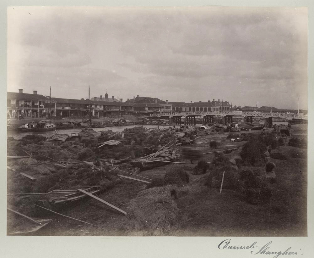 c.1880's PHOTO CHINA - CREEK CHANNEL BOATS SHANGHAI