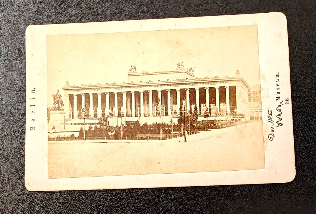 Berlin, Germany. Altes Museum.  Vintage CDV Photograph.  Annotated reverse