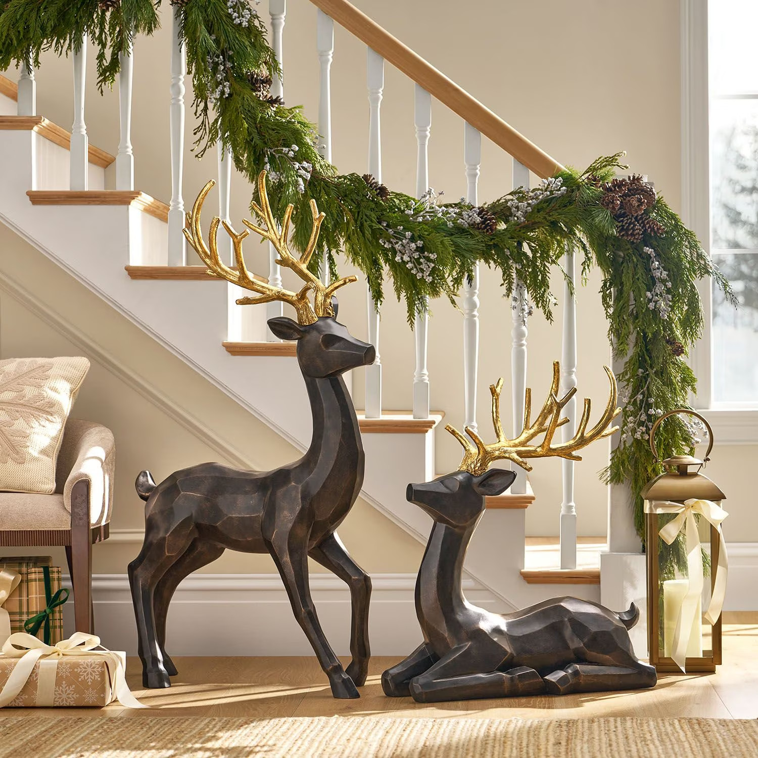Member’s Mark Large Carved Deer, Set of 2