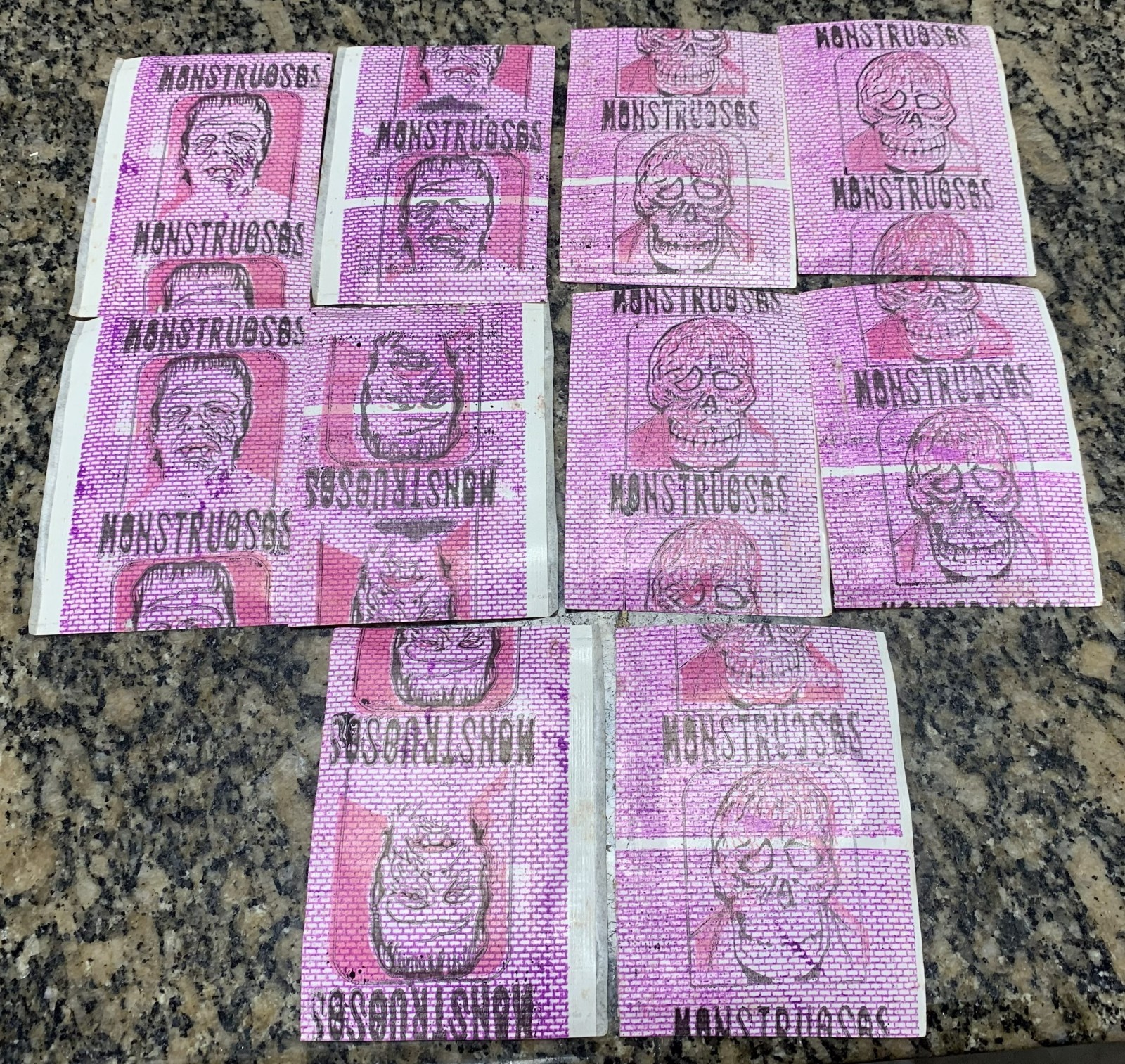 1980s Venezuela MONSTRUOSOS Frankenstein Horror Vintage Sealed Pack Lot of 10