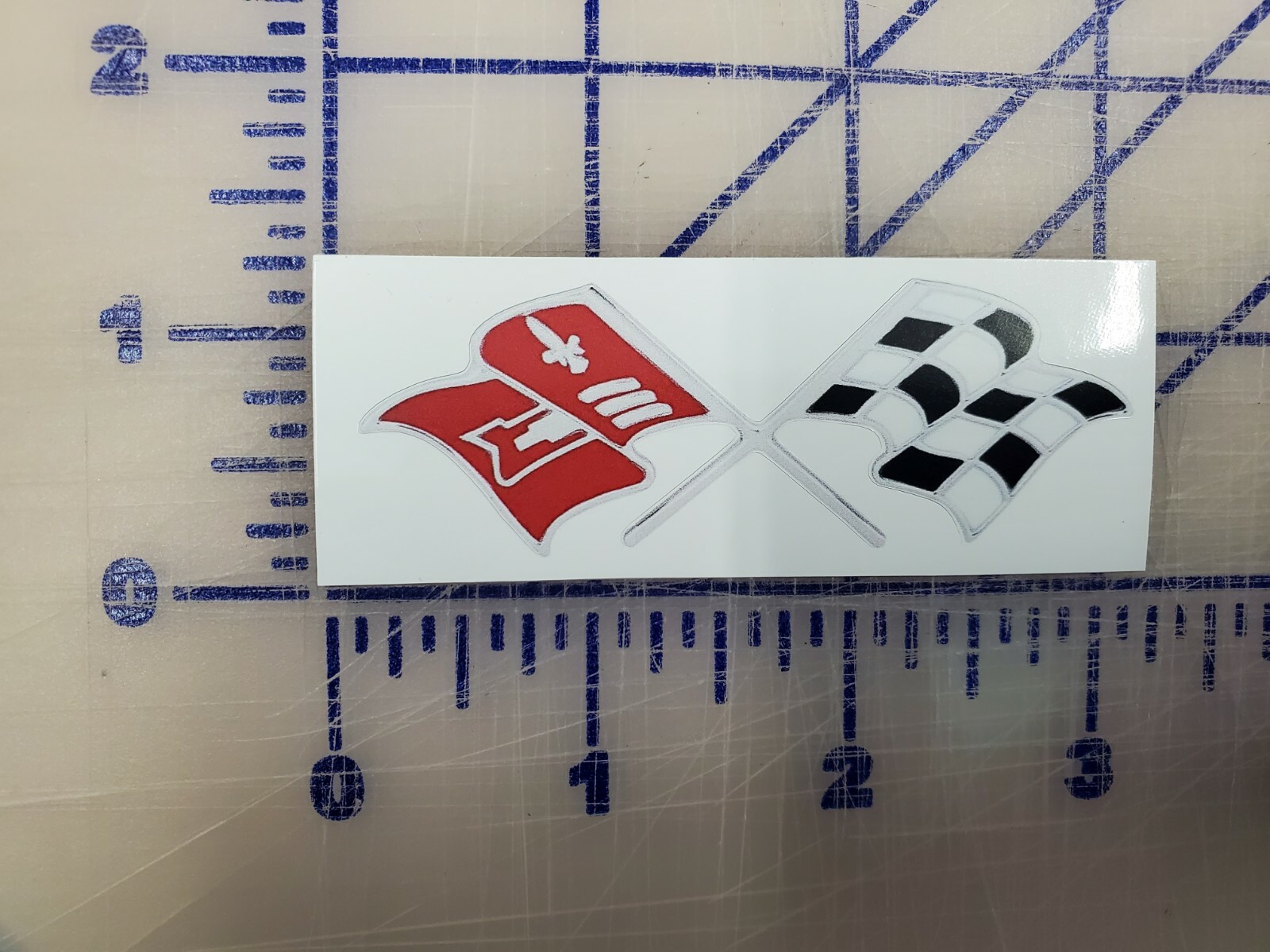 Vintage Chevy  Cross Flags sticker decal 3
