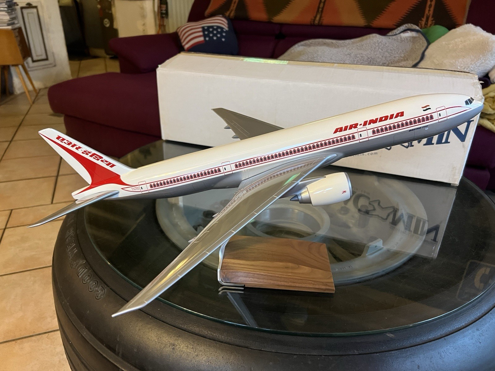 Vintage PACMIN 1/100 Boeing. 777-200 AIR INDIA Mint In Box