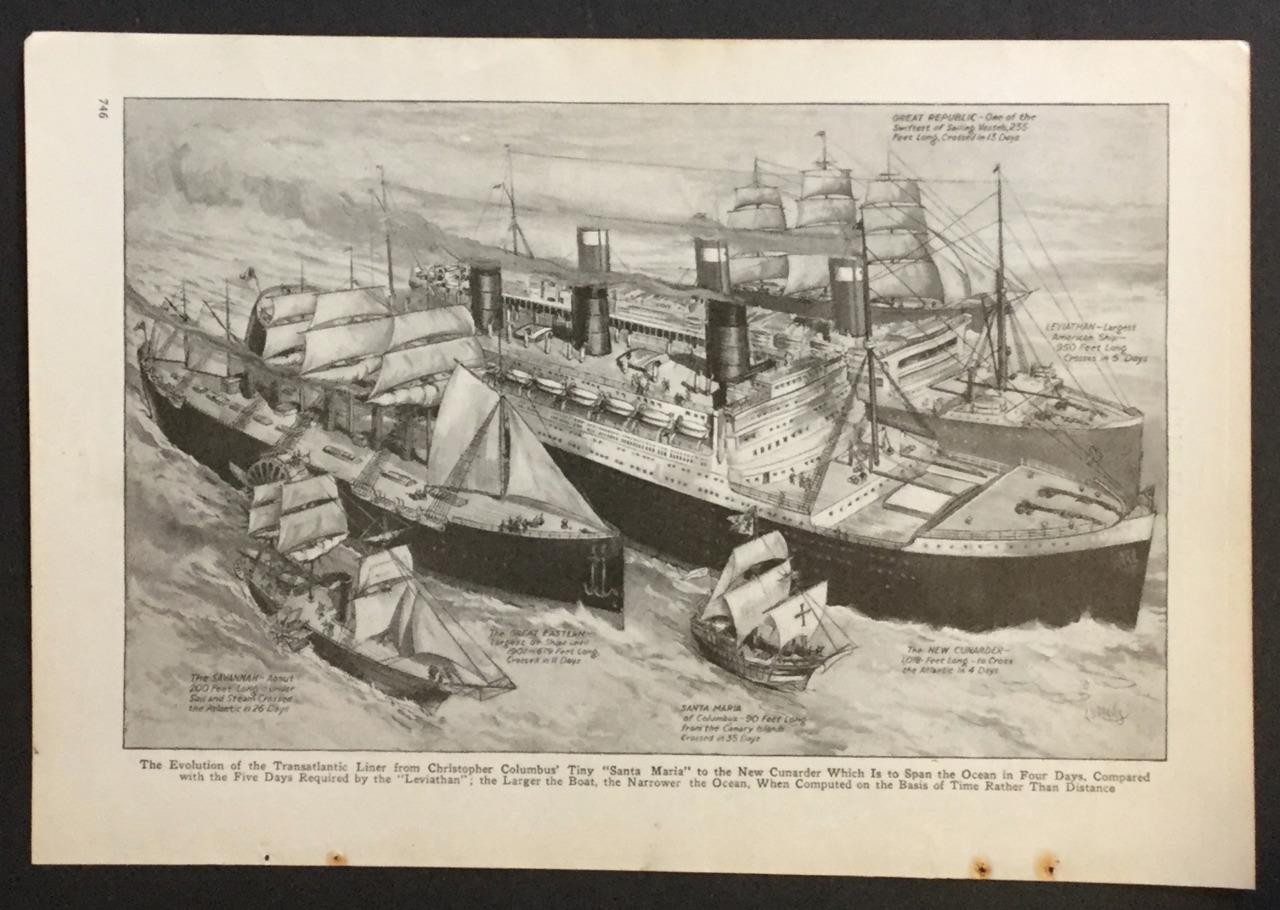 Transatlantic Liners Queen Mary-Leviathan 1931 pictorial Great Republic-Savannah