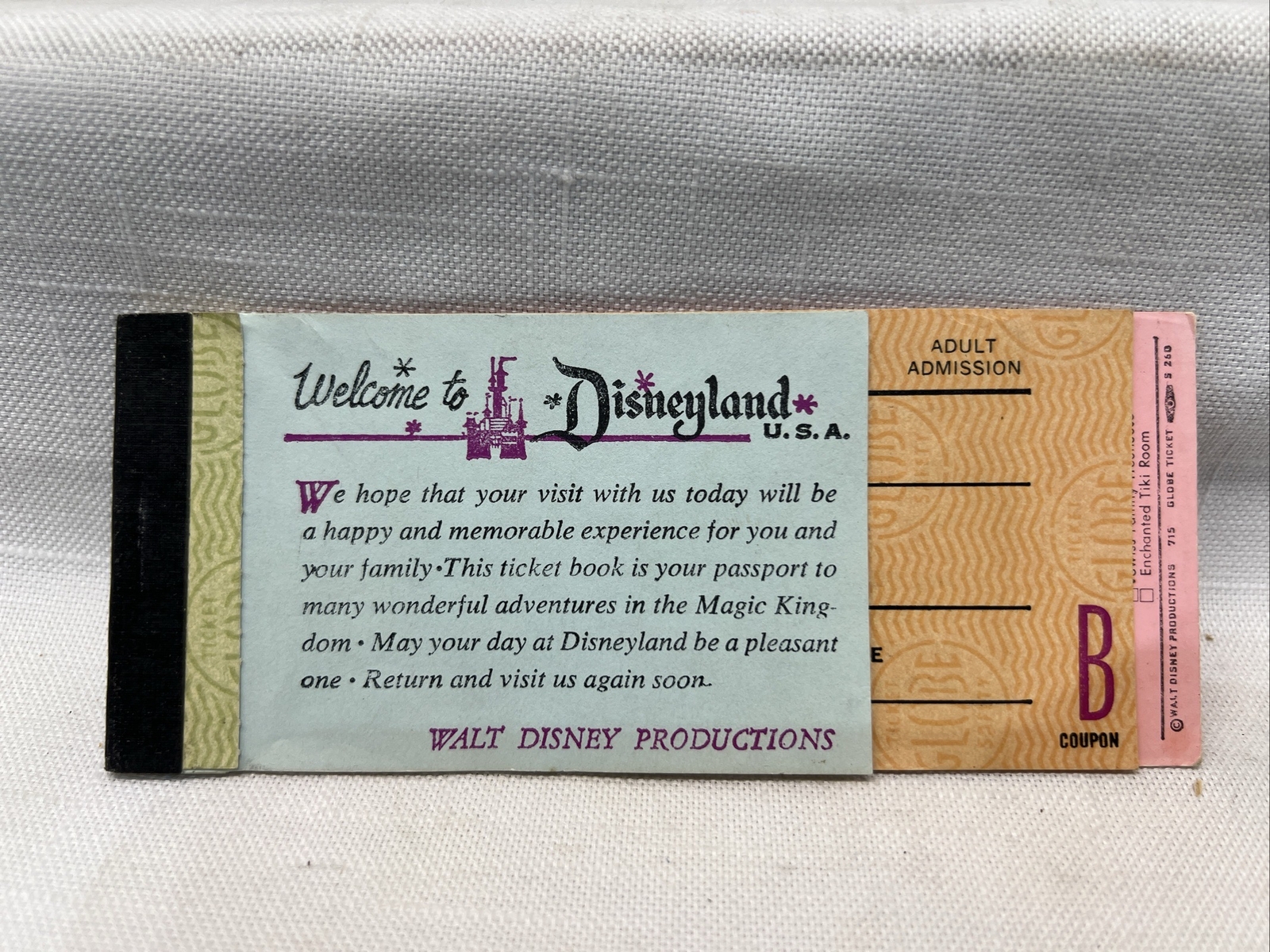 Vintage Disneyland 1971 Ticket Book /Adult Main Gate Admission Book