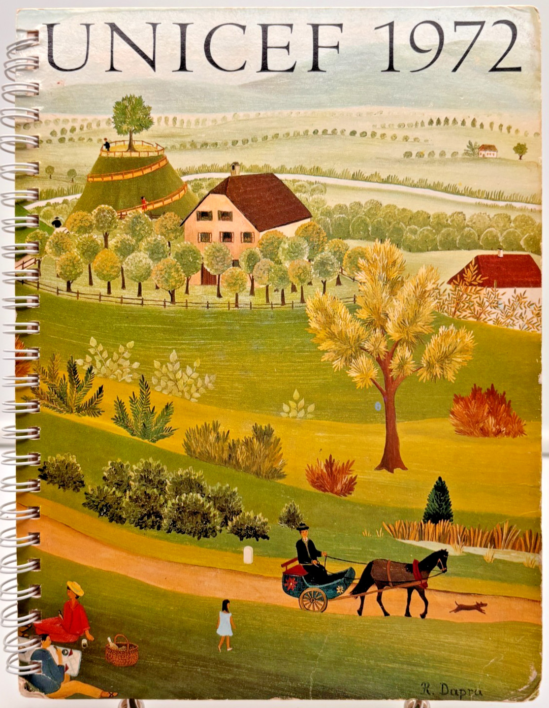 Vintage 1972 UNICEF Engagement Calendar The Joyful Child Spiral Art Book