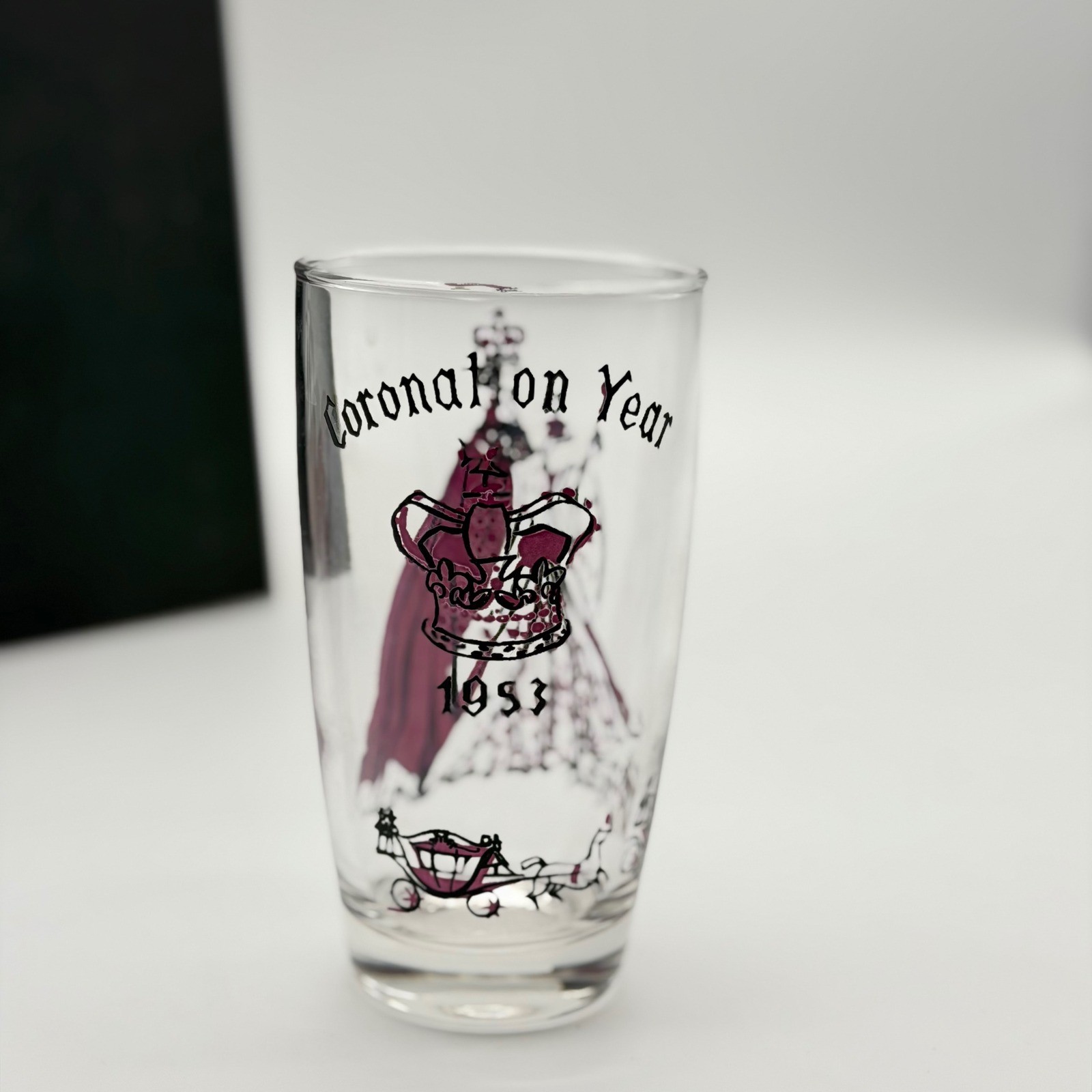Vintage 1953 Queen Elizabeth II Coronation Year Commemorative Glass Tumbler