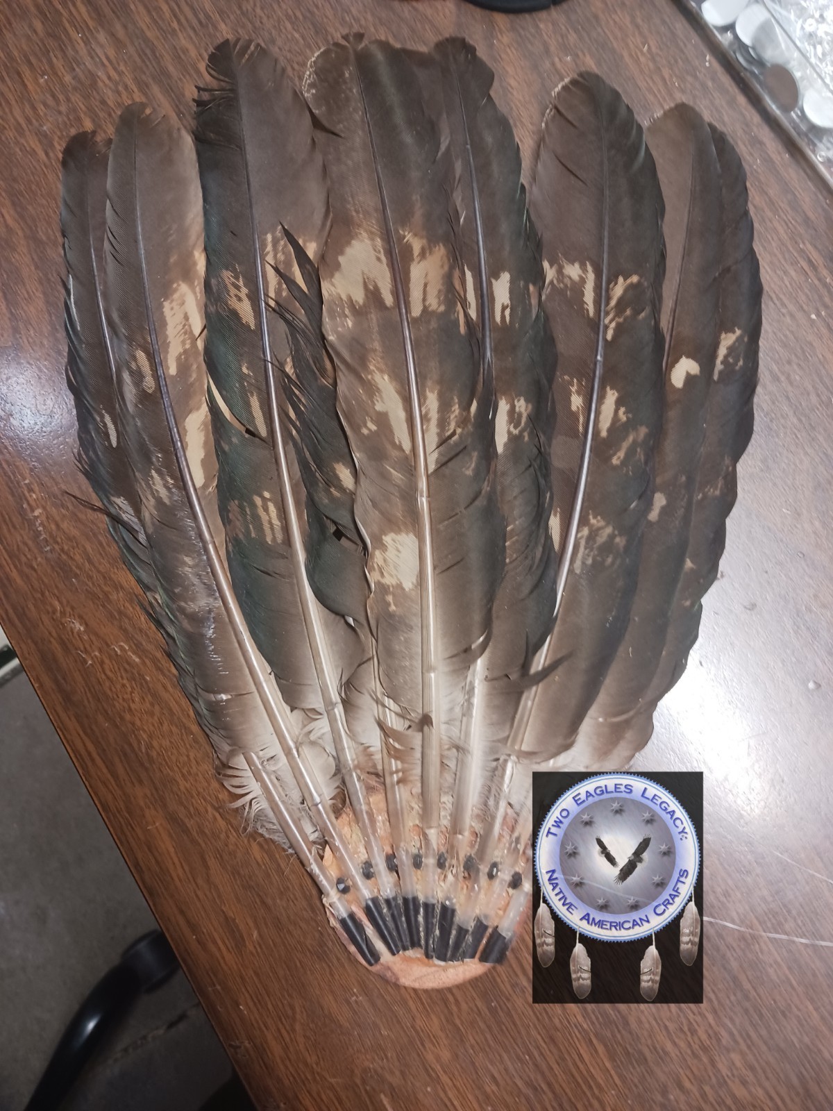 Native American Roach Eagle Feathers Imitation Golden Powwow Regalia Authentic