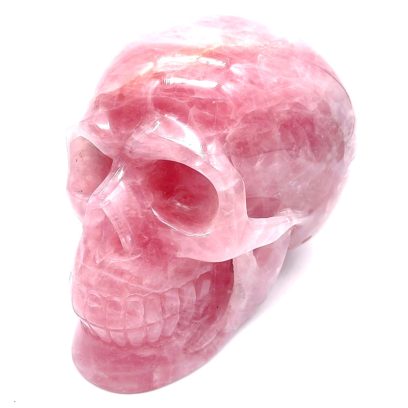 6.2'' Rose quartz  Carved Crystal Skulls , Realistic - Skulls Gemstone & Crystal