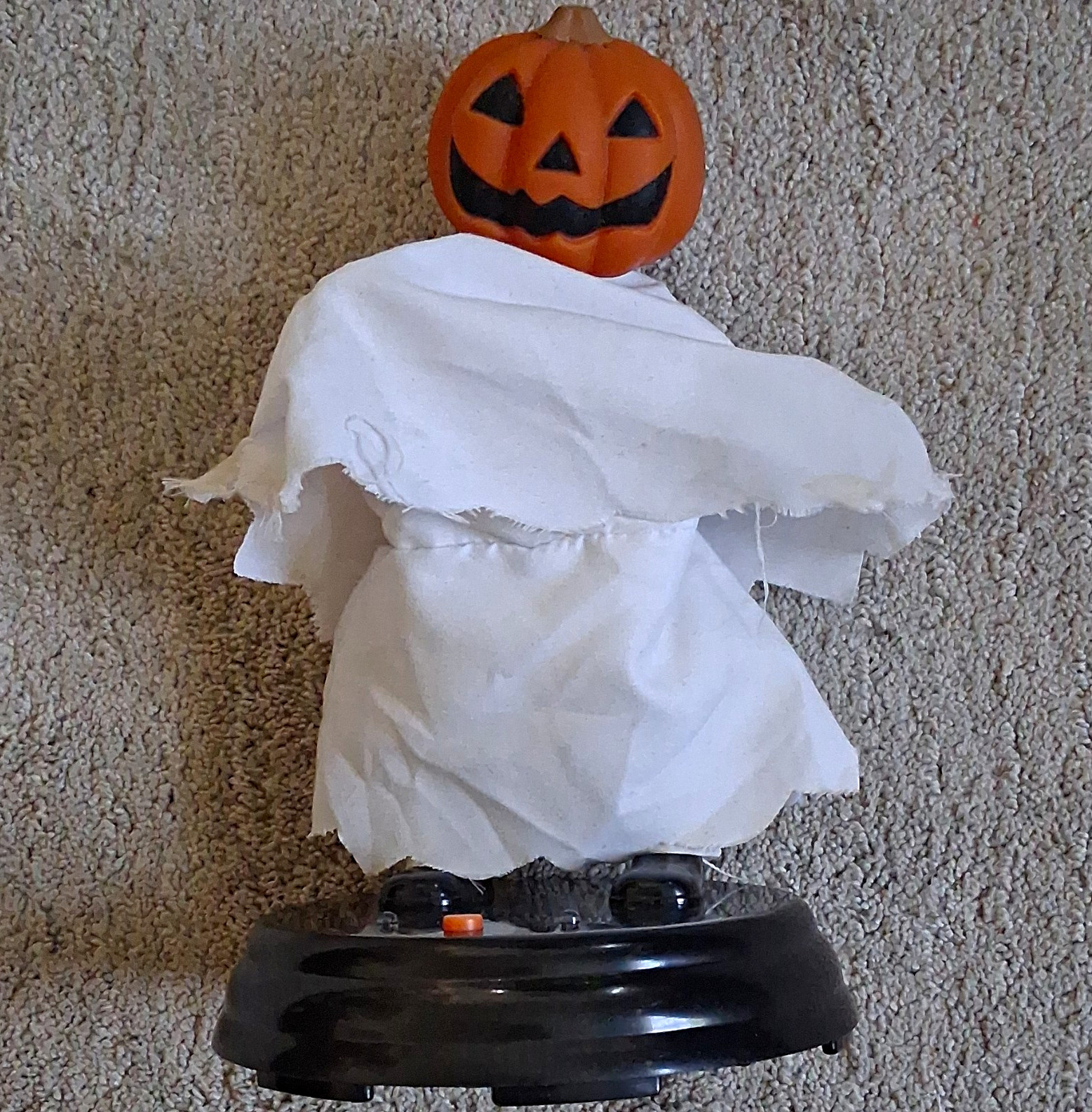 Vintage Gemmy Battery Operated Halloween Dancing Jack-o'-lantern Ghost Untested
