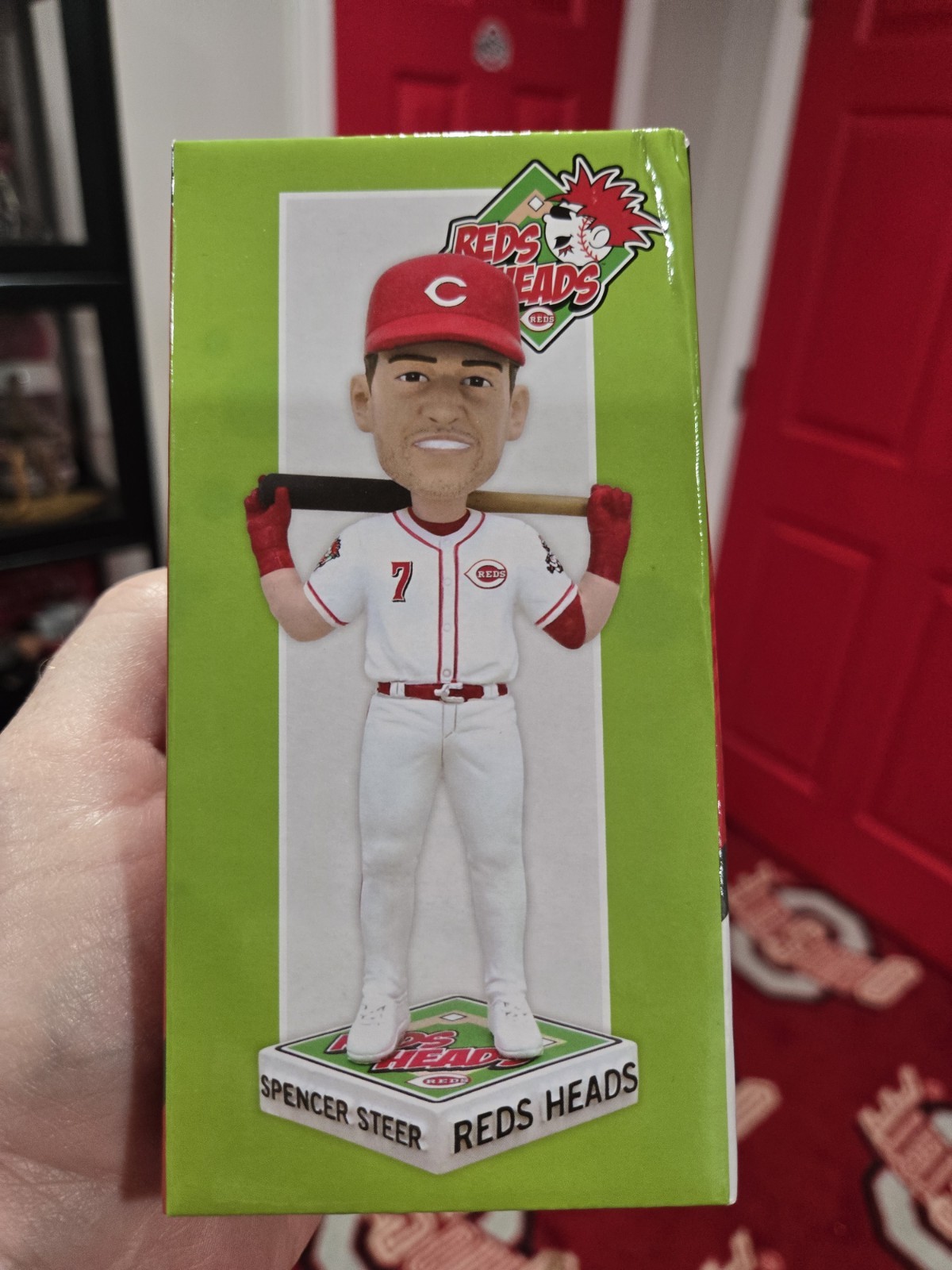 Spencer Steer Cincinnati Reds Heads Figure 2025 With Box NBO