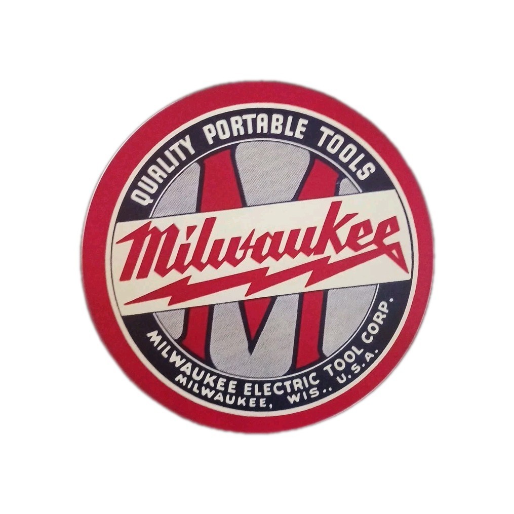 12-in Round Milwaukee Electric Tool Corporation metal shop sign Garage Mancave