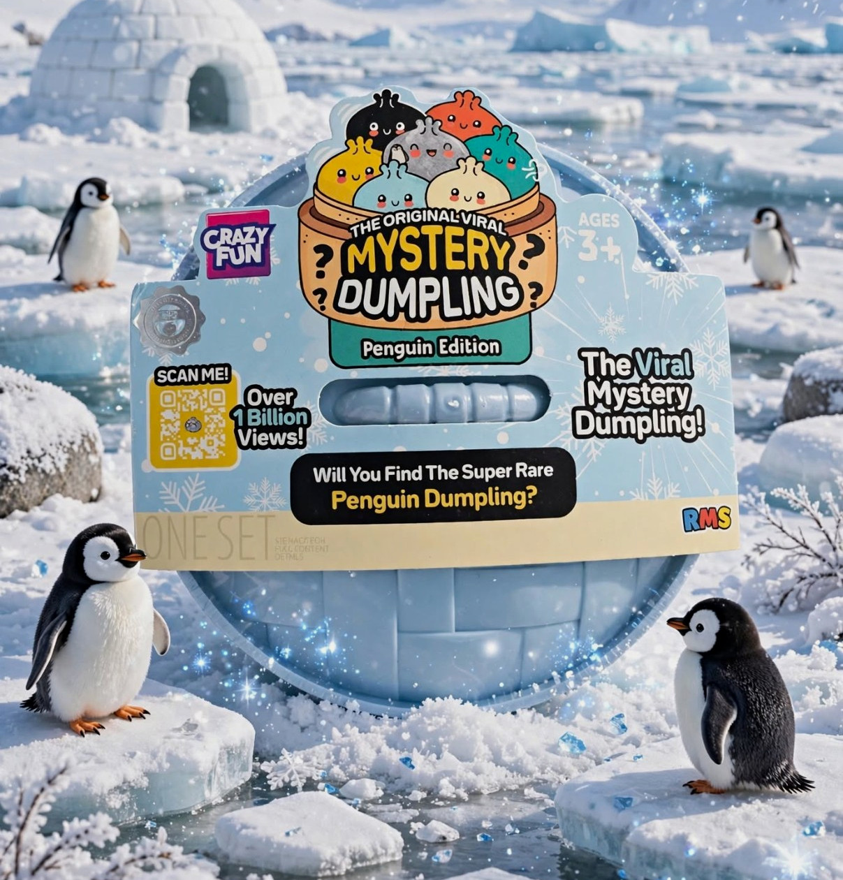 Crazy Fun Viral Mystery Dumpling Penguin Edition Blind Pack, 1 Pack Ages 3+