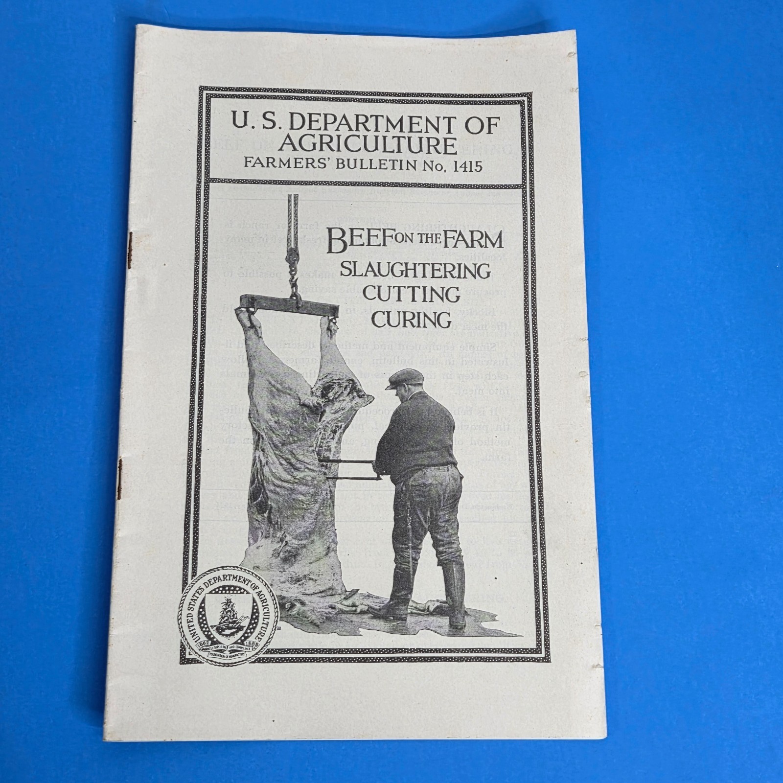 Slaughtering Cutting Curing 1924 Farmers Bulletin No 1415 - Beef on the Farm