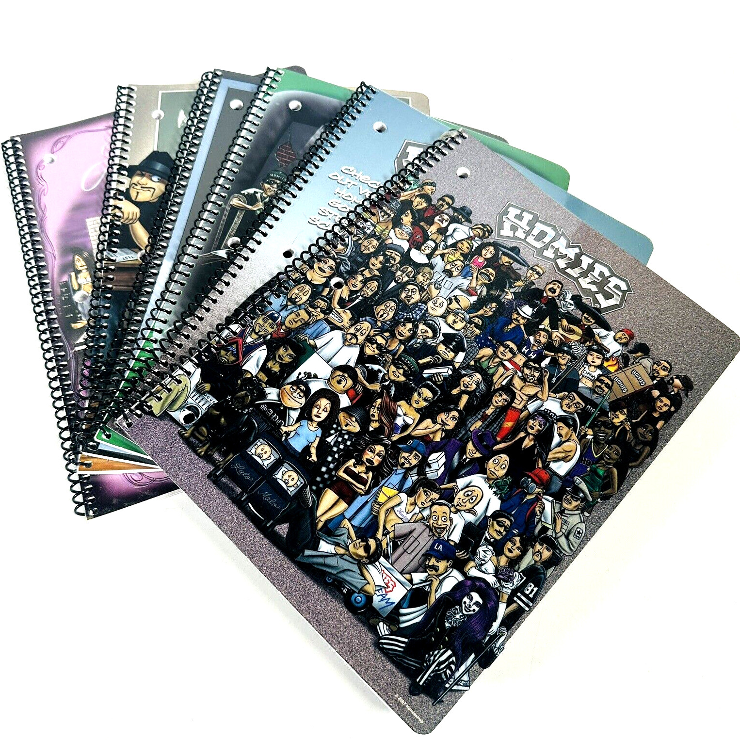 VINTAGE Homies Figures Spiral Notebook, Rare 2007 Complete Set of 6