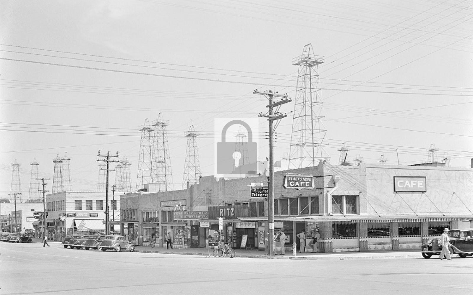 Street View Blackstone Cafe Oil Derricks Kilgore Texas TX - Reprint
