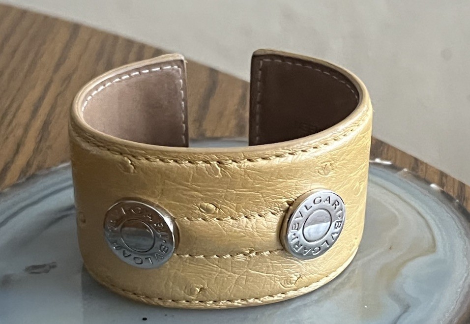 BVLGARI bracelet Italy Ostrich leather