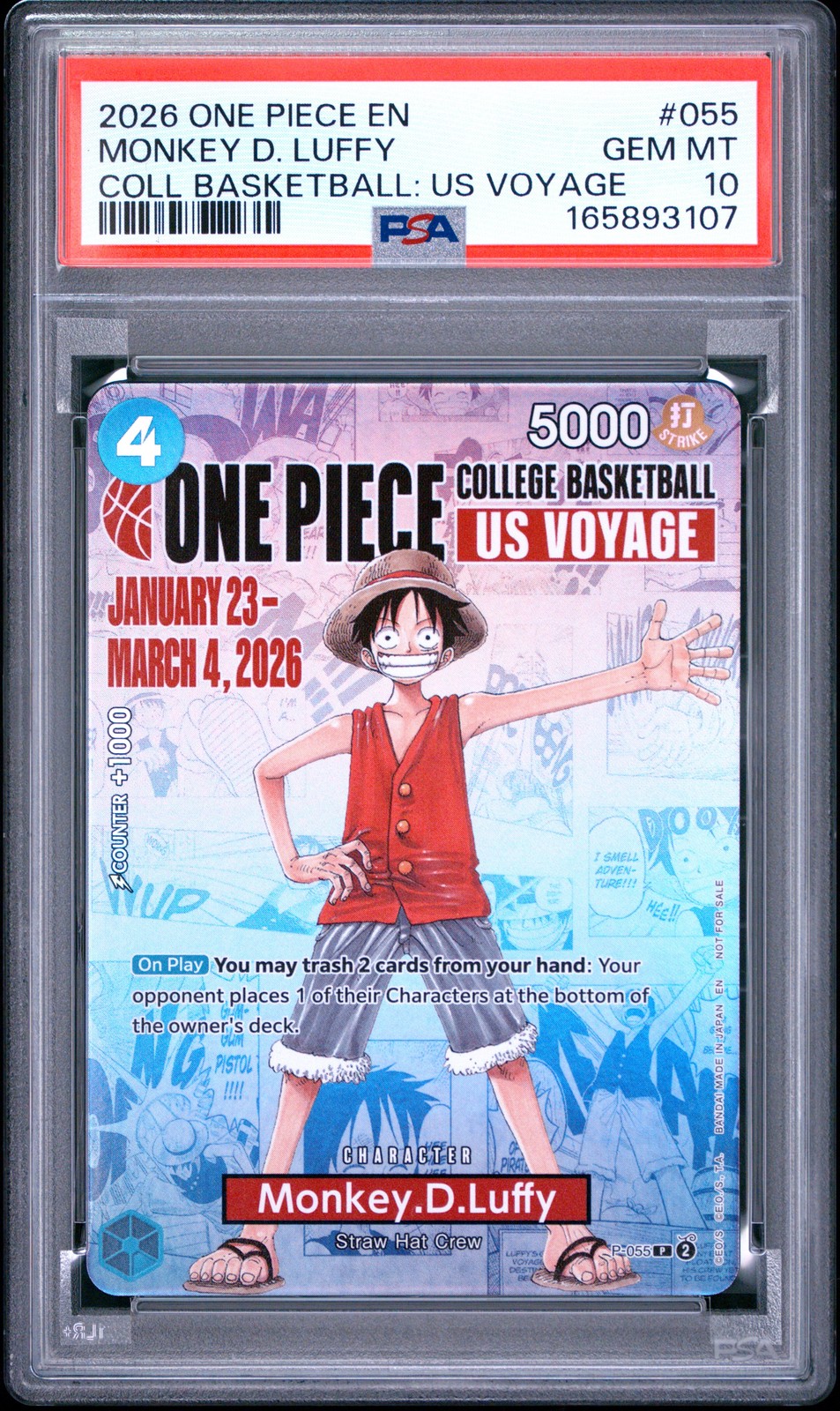 2026 ONE PIECE PROMOS #055 MONKEY D. LUFFY PSA 10