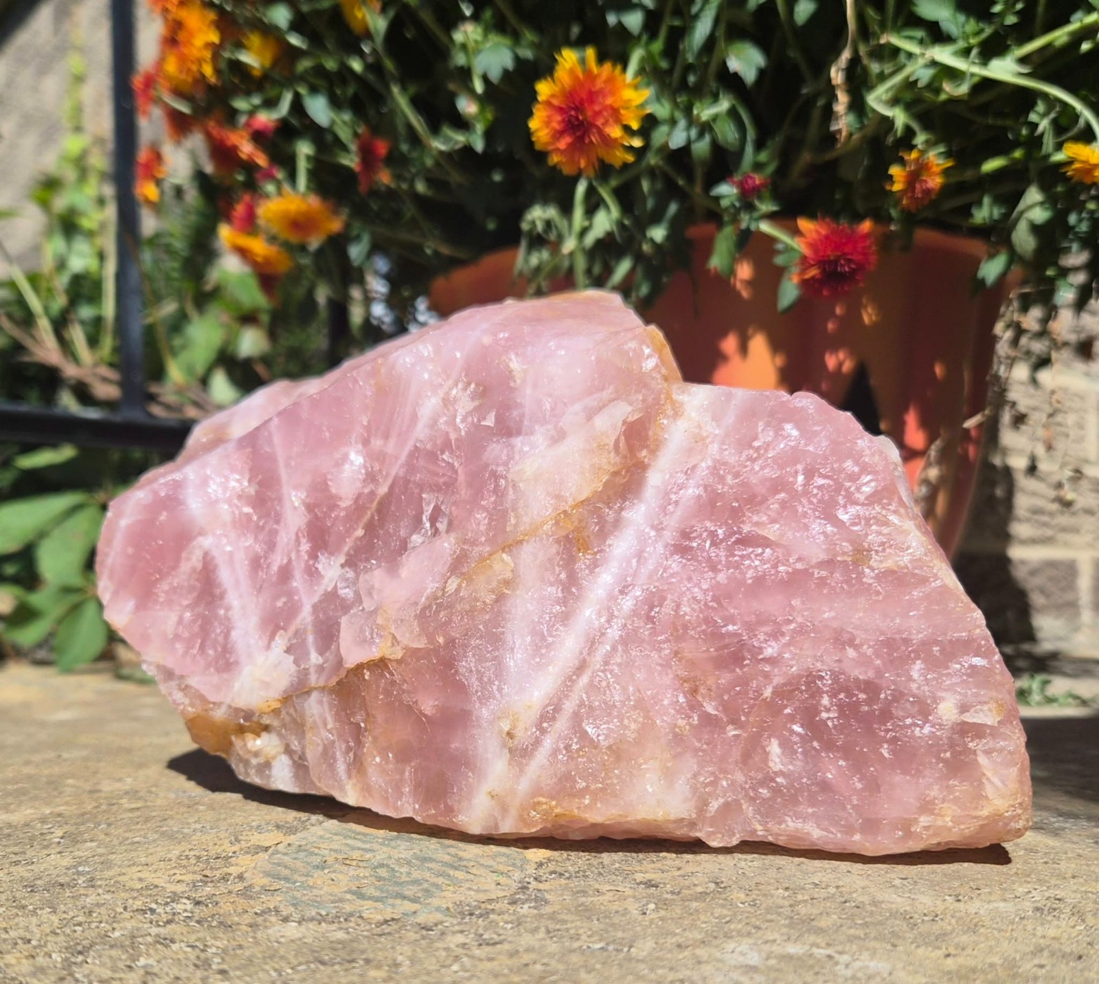 Large Rose Quartz Rough Crystal 13 lb Pink Stone Natural Mineral Display Specime