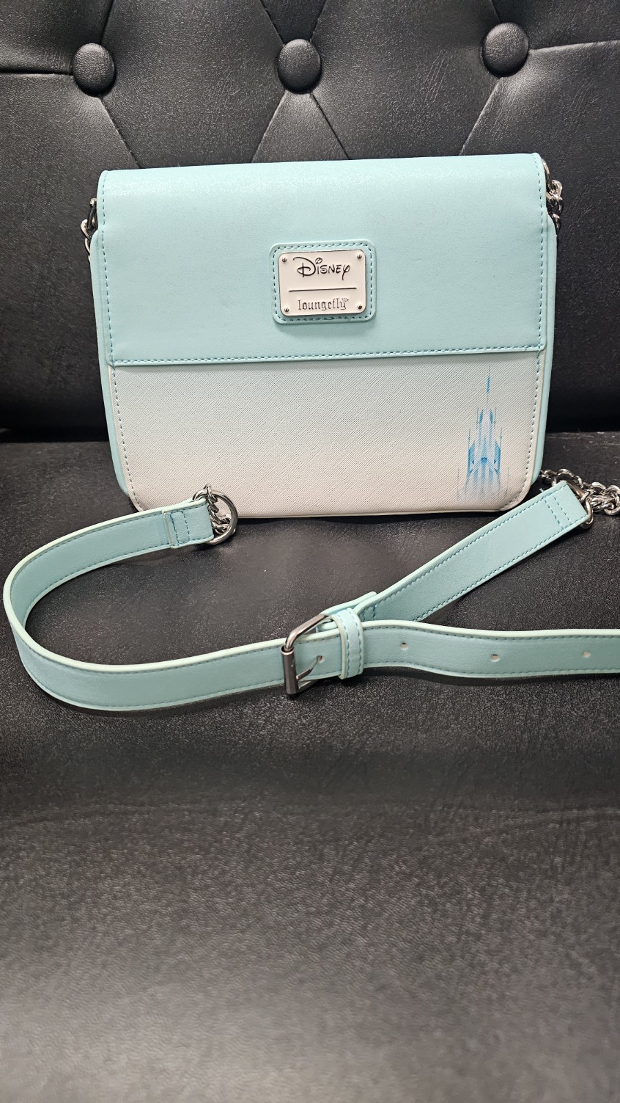 NWT Official Loungefly Disney Frozen Elsa Snowflake Glitter Cross Body Bag Purse