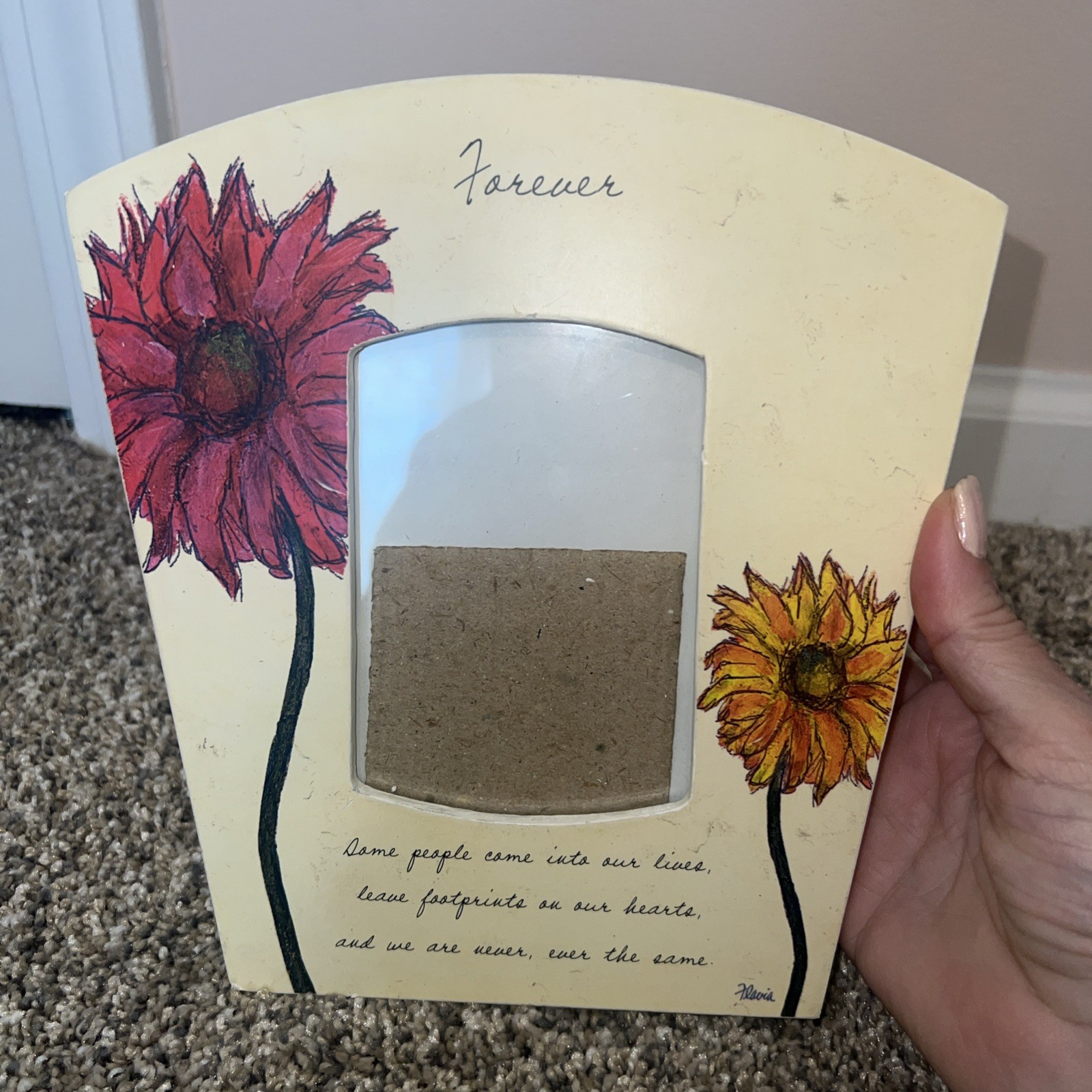 Beautiful Vintage Inspirational Frame by Artist Flavia hold 3.5x5