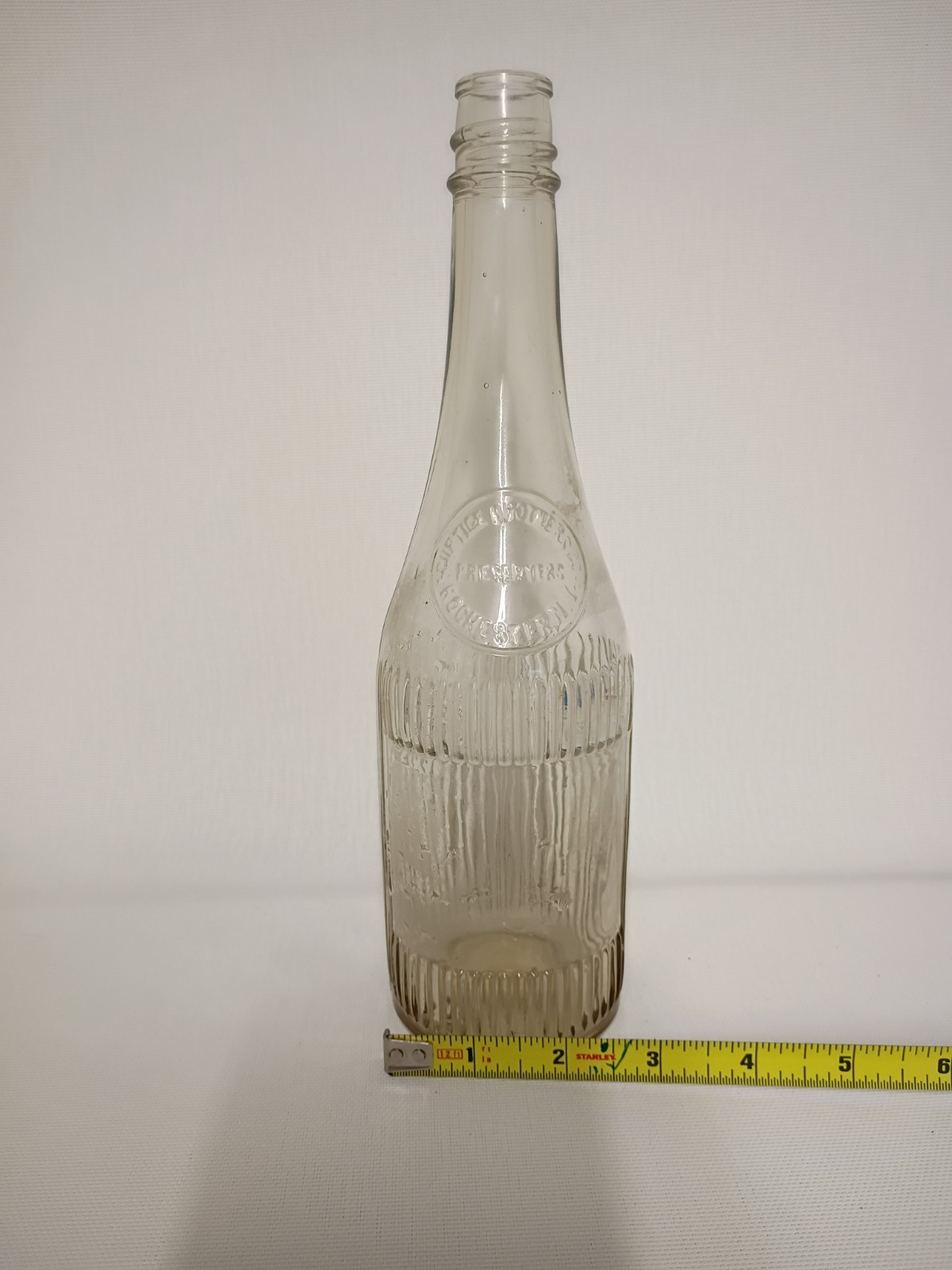 Vintage Glass Bottle, Clear Glass 