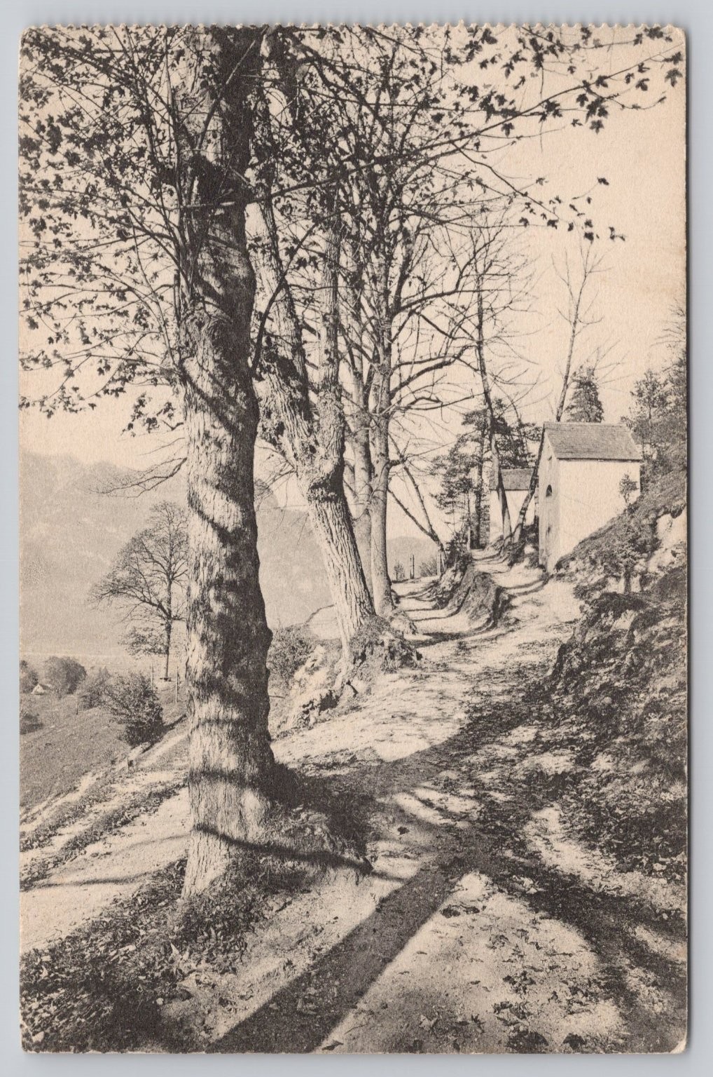 Am Kreuzweg nach St. Anton Partenkirchen Garmisch RPPC Postcard Germany