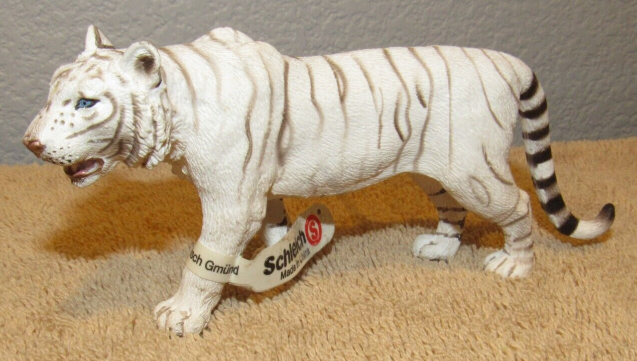 2007 Schleich White Siberian Tiger Retired Animal Figure - New With Tag