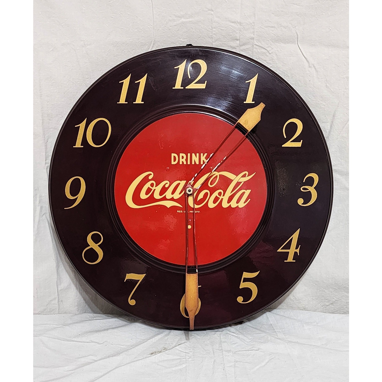 Vintage 1950s Coca-Cola GE Telechron Metal Wall Clock 18