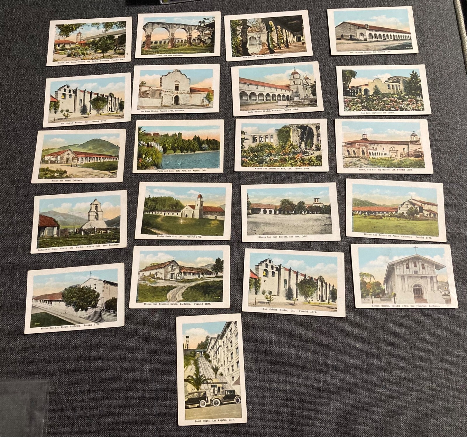 RPPC C1940 California Landmark Postcards - Lot of 21 Great Condition - Missions