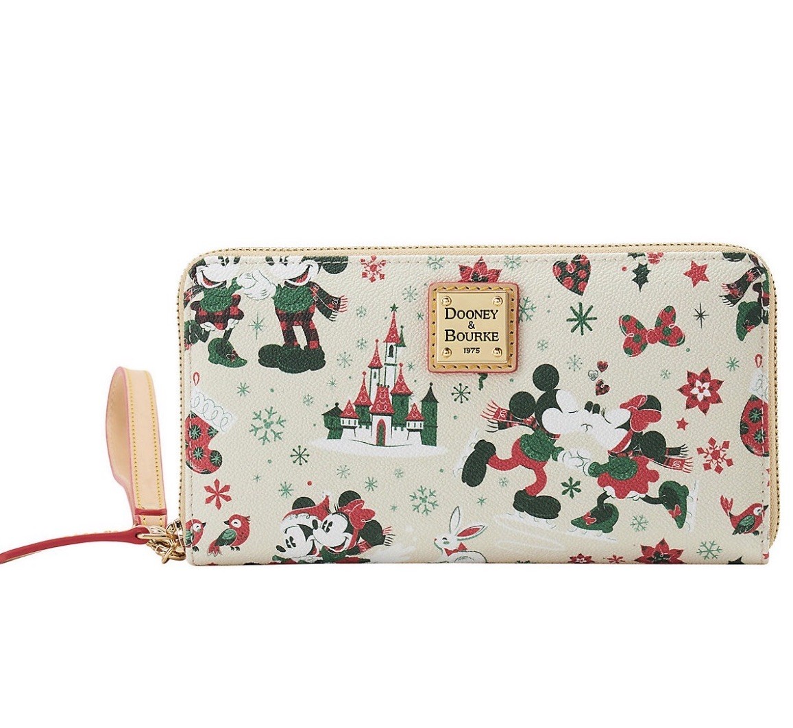 2026 Disney Dooney & Bourke Christmas Wristlet Wallet Mickey Minnie Holiday NEW