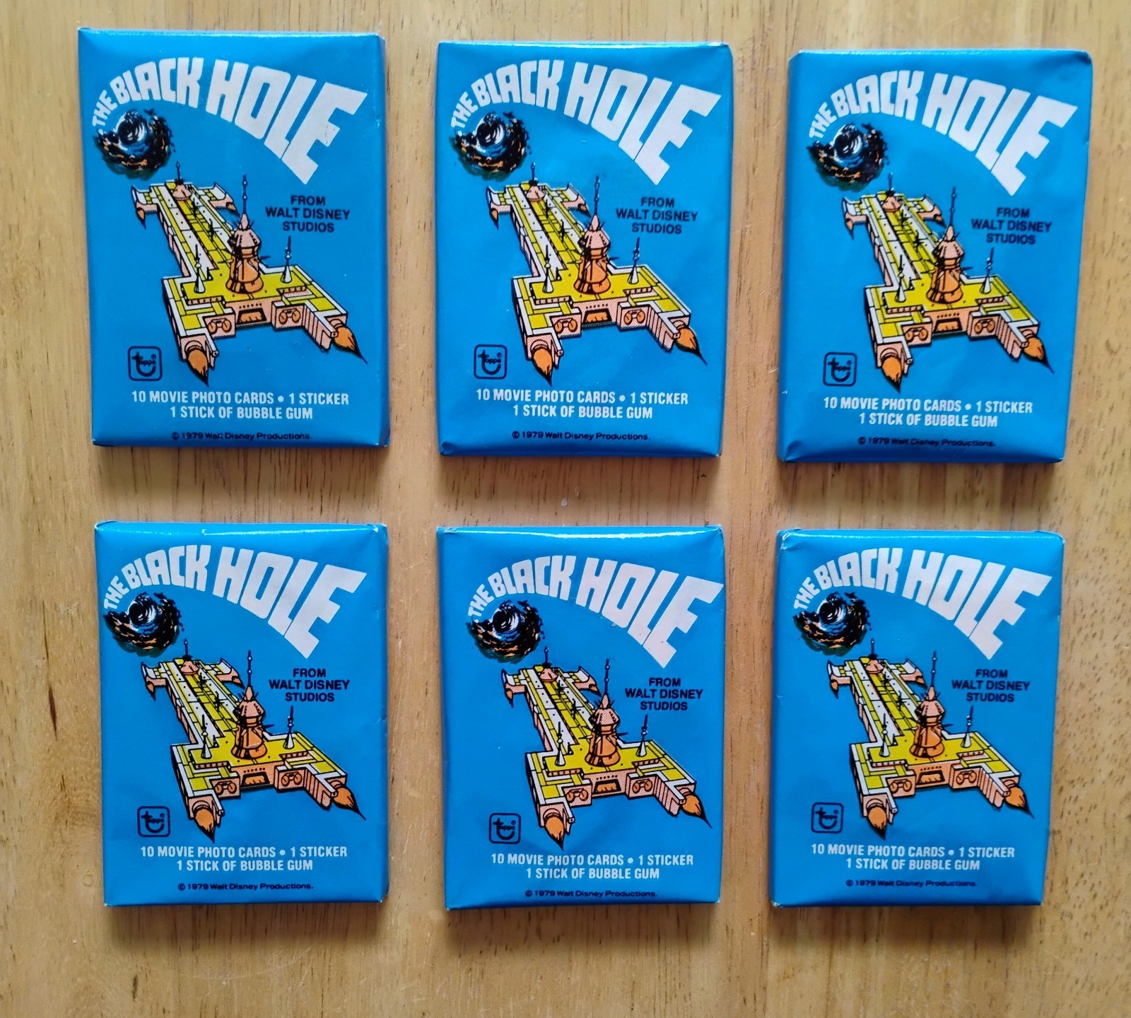 6 Unopened Packs of 1979 The Black Hole trading cards by Topps