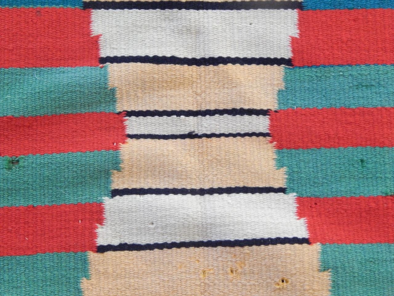 antique c.1890-1915 NAVAJO INDIAN GERMANTOWN SAMPLER SIZED RUG - FAB COLORS