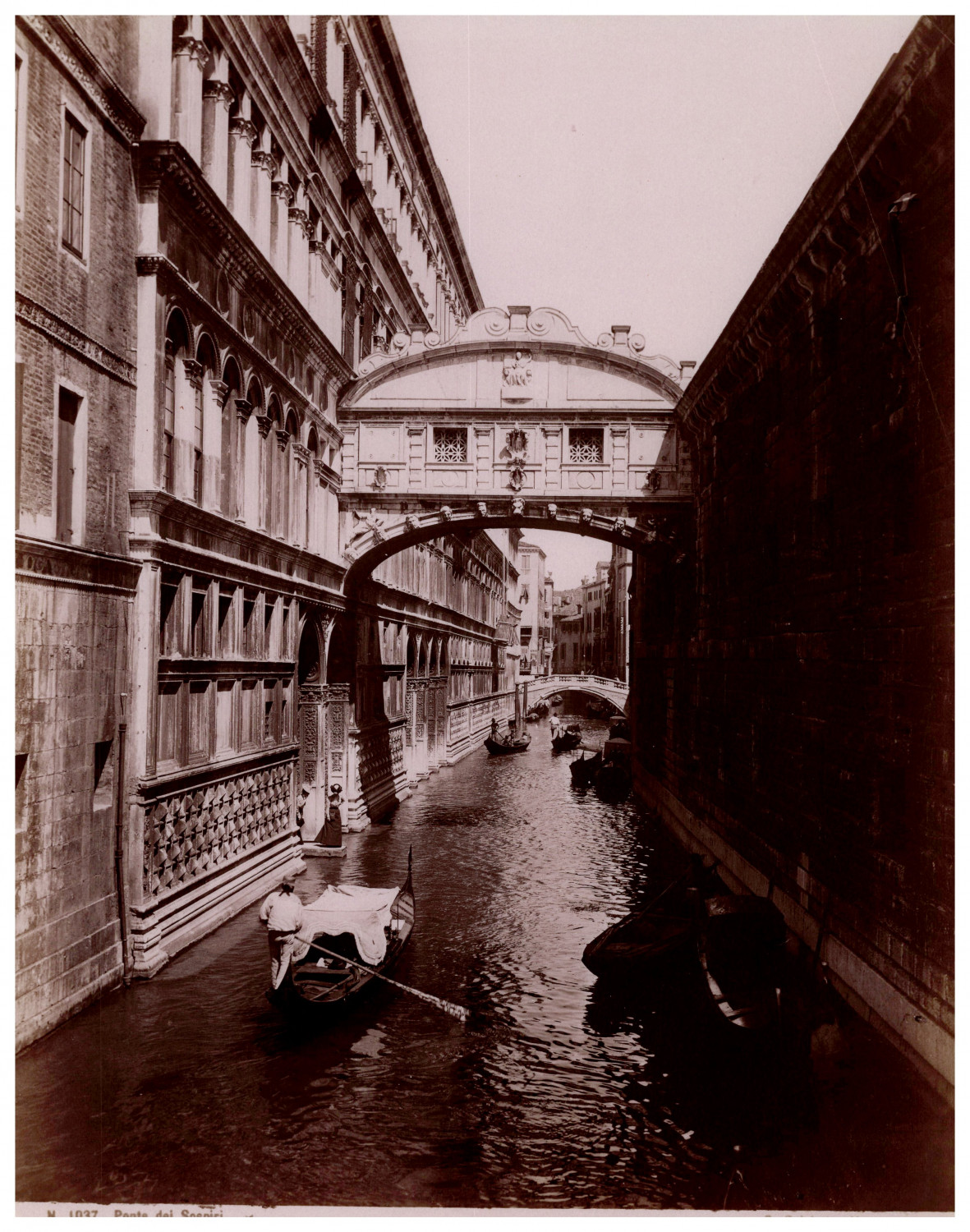 Italy, Venice, Bridge of Sighs Original Vintage Print Print Print D'epoq
