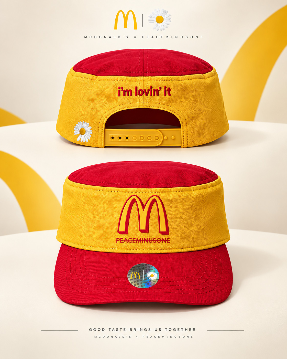 PRE-ORDER McDonald’s x PEACEMINUSONE Red Yellow Cap Adjustable Collector Hat