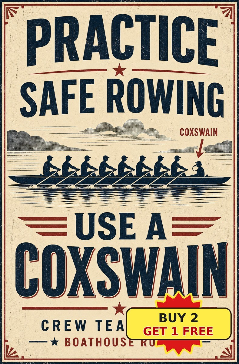 Practice Safe Rowing Crew Team Coxswain Gift Sports Club Metal Tin Sign Decor