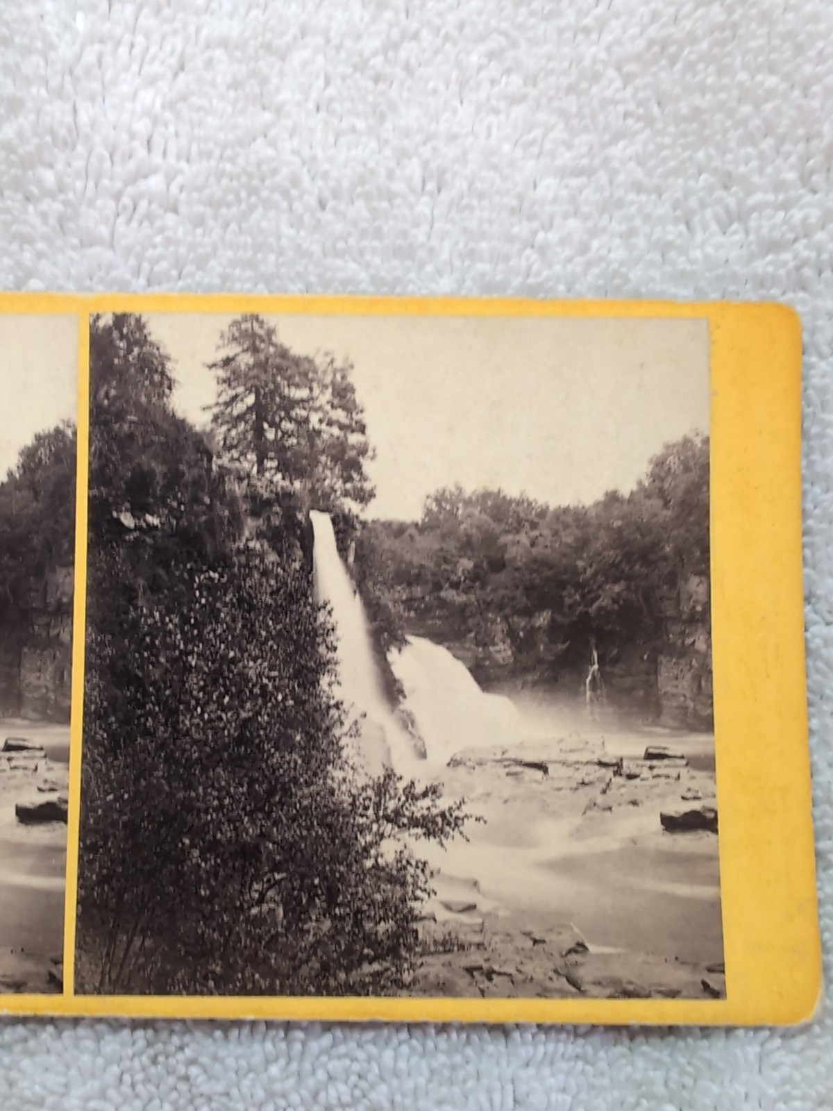 Part of Bonnington Falls on the Clyde 1880s Stereoview New Lanark Scotland