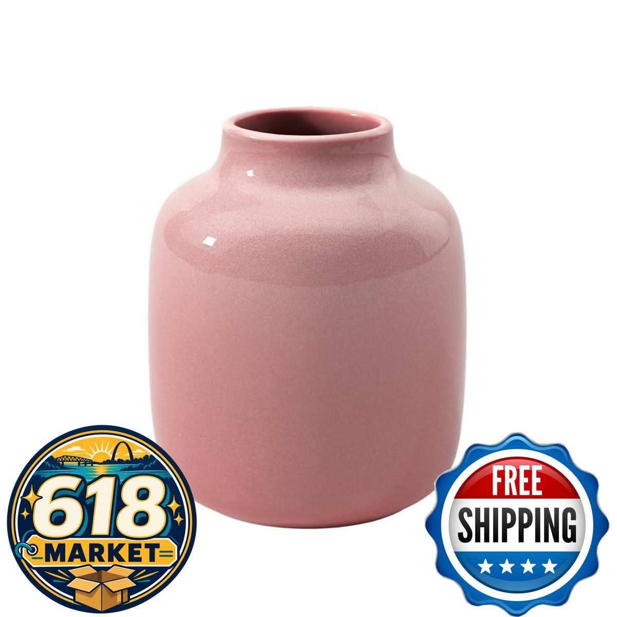 Like. by Villeroy & Boch Perlemor Home Nek Vase, Rose Pink, 6.1 in