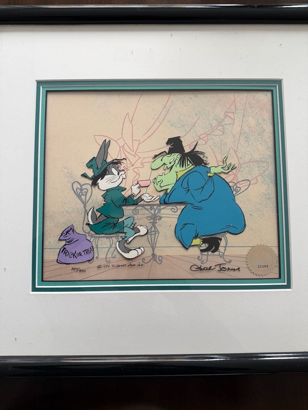 1992 Chuck Jones Limited Edition Animation Cel Bugs Bunny and Witch Hazel II