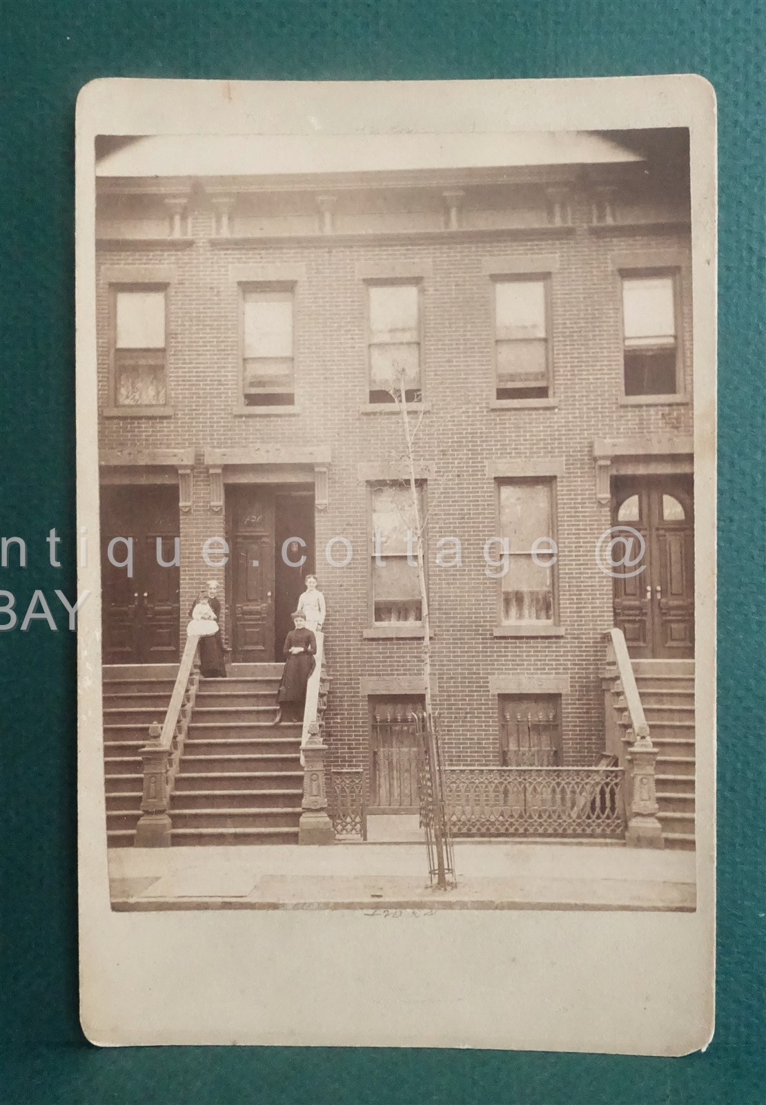 1800s antique CITY HOUSES PEOPLE CABINET PHOTO ny S. MARKSVILLE architecture