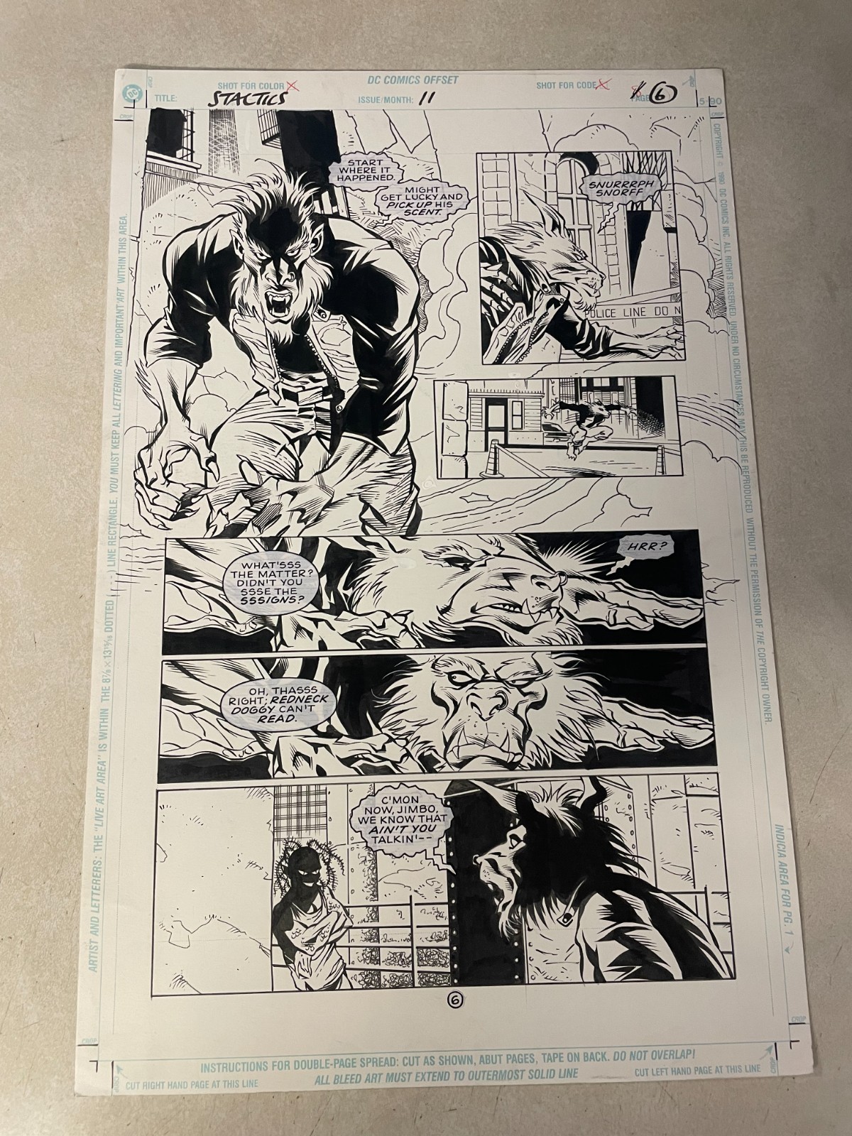 SCARE TACTICS #11 original comic art 1998 DC FANG FINDS A WEIRD SLITHER GOTHAM