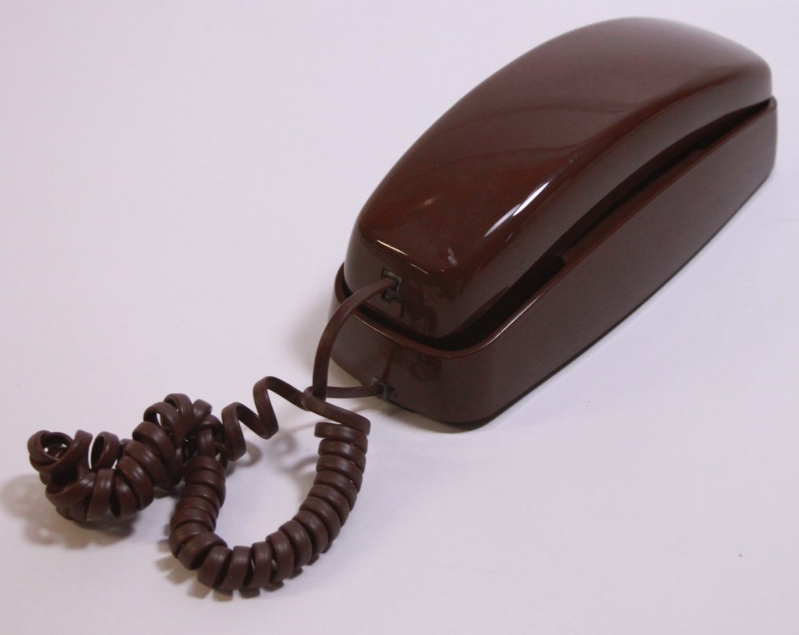 Vintage Brown AT&T Pushbutton DEsktop Phone Unknown Model TEsted