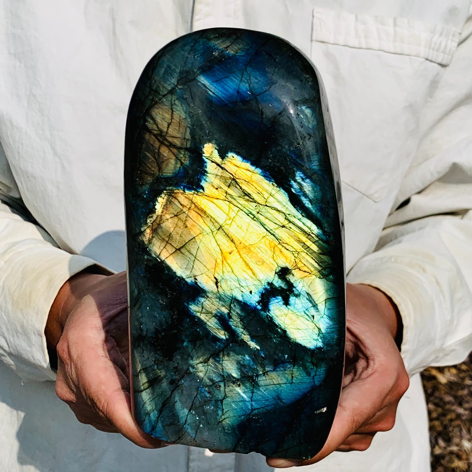 5.98LB Natural Labradorite Quartz Crystal Mineral Specimen Healing