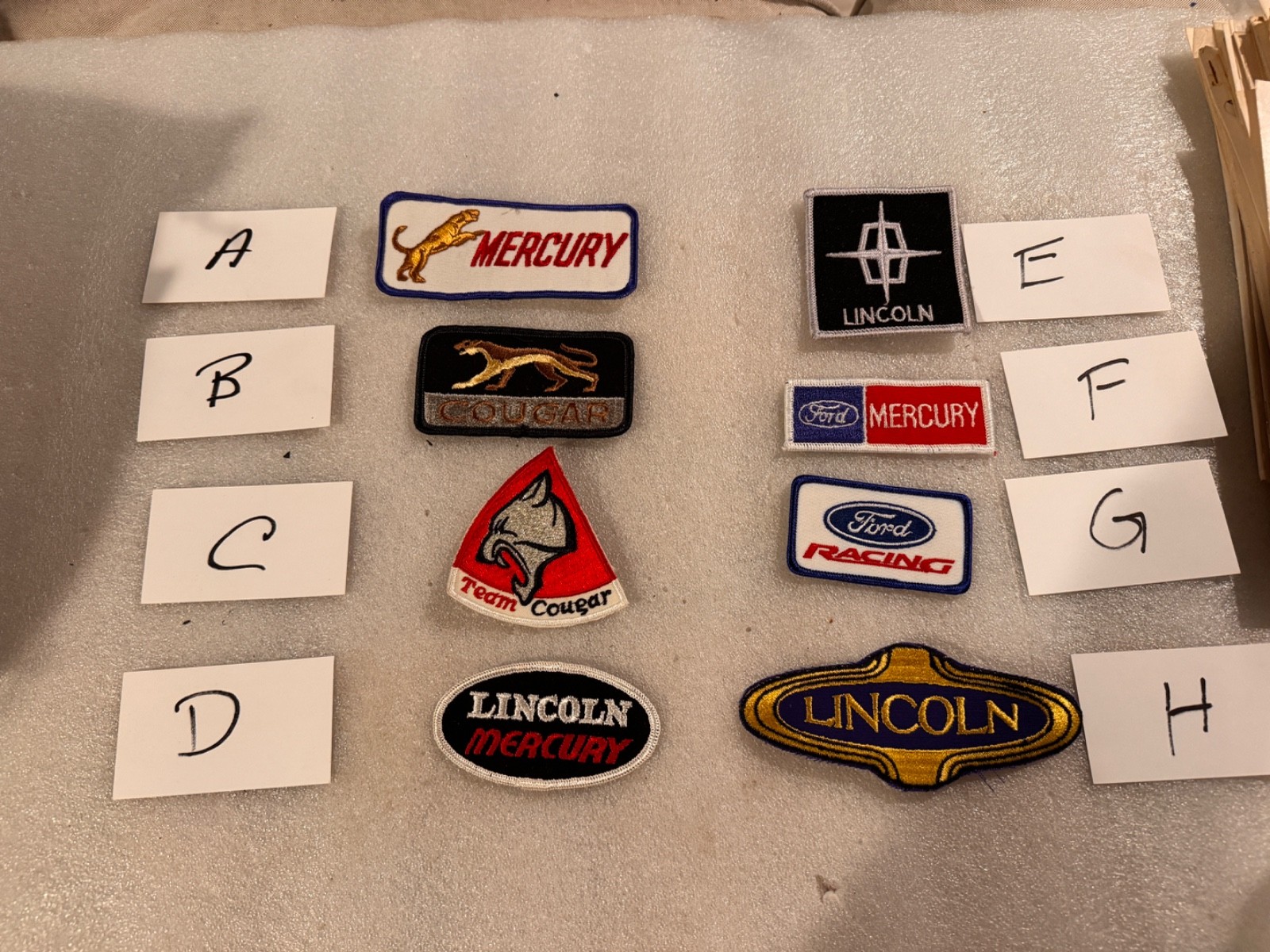 Lincoln, mercury.   vintage patches. new originals