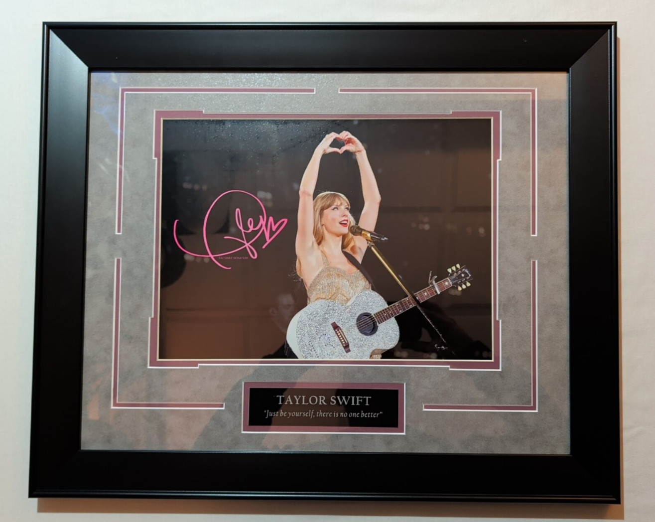 Taylor Swift Eras Tour Framed Photograph Facsimile Autograph Heart Hands Signed