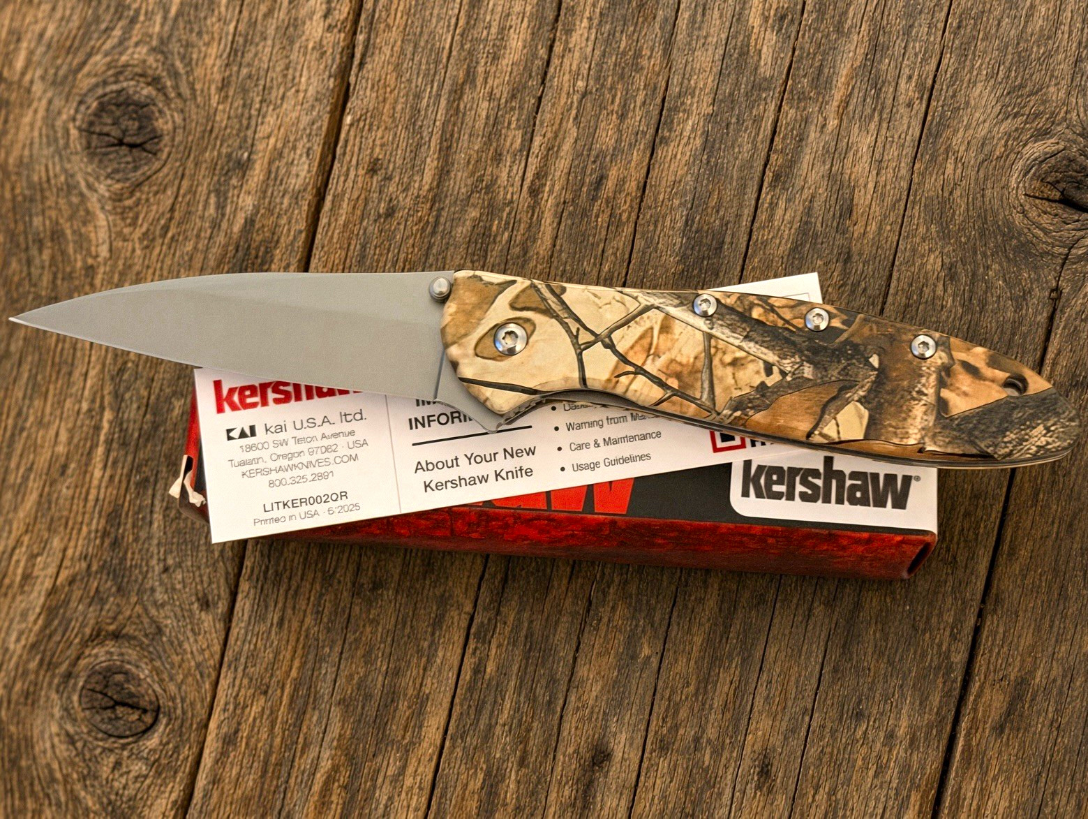 Kershaw Leek 1660CAMO Camo AUTHENTIC SS Clip Point Liner Lock Spring Assist