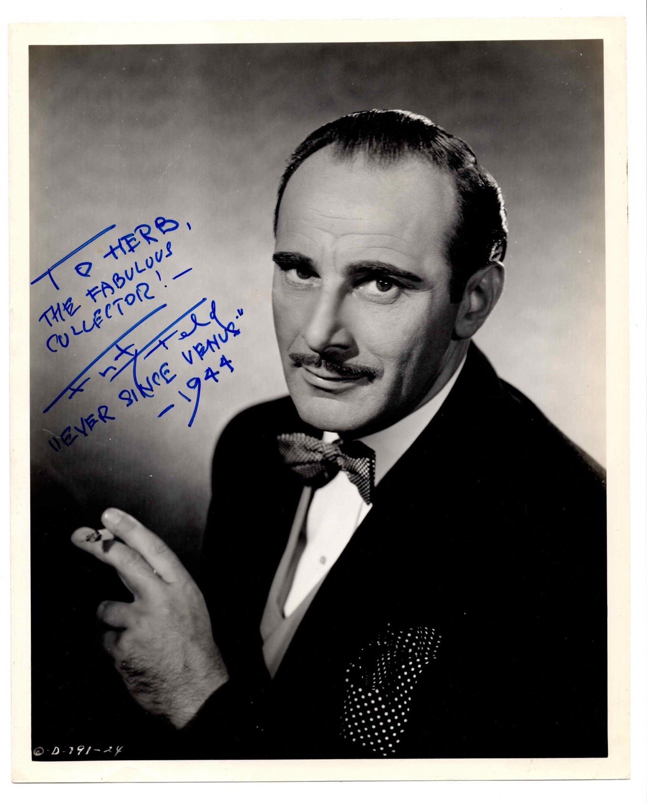 Vintage 1977 Photo FRITZ FELD SIGNED AUTOGRAPHED Romance In The Dark Movie Still